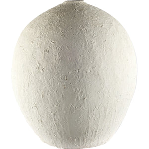 Homeroots 23" Wide White Textured Ceramic Vase  Ceramic 392188
