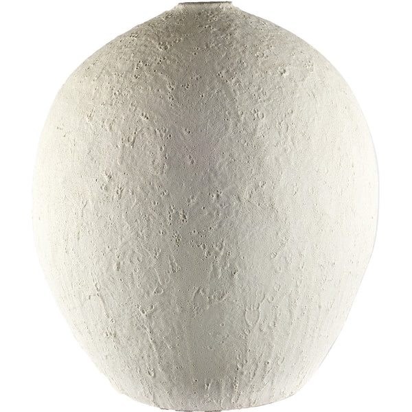 Homeroots 23" Wide White Textured Ceramic Vase  Ceramic 392188
