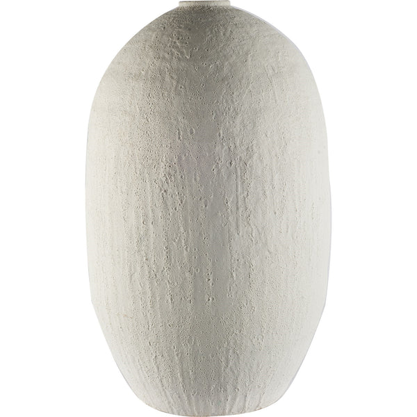 Homeroots 32" Narrow White Textured Ceramic Vase  Ceramic 392189