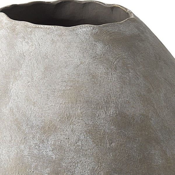 Homeroots Kyros Natural Wash 23" Earthy Ceramic Oval Vase  Ceramic 392190