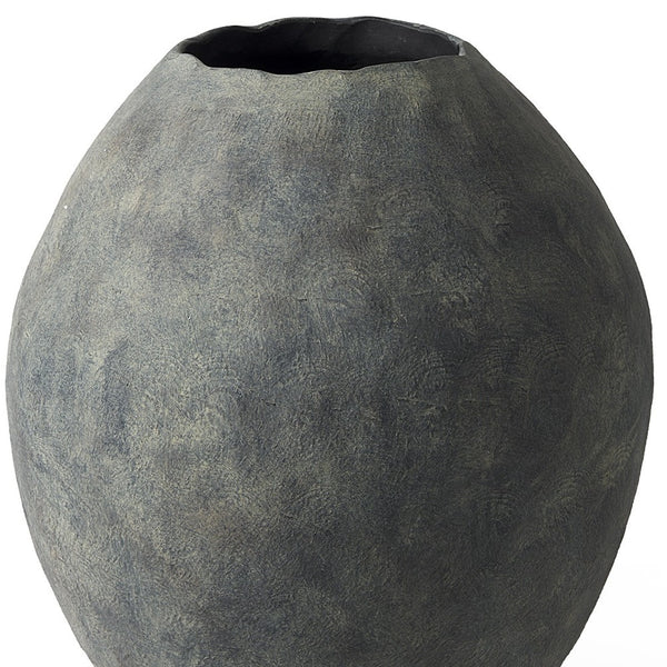 Homeroots Kyros Gray 23" Earthy Ceramic Oval Vase  Ceramic 392192