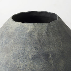 HomeRoots 23" Gray Oval Distressed Ceramic Floor Vase - Rustic Home Decor Accent for Modern and Farmhouse Styles 392192