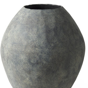 Homeroots Kyros Gray 28" Earthy Ceramic Oval Vase  Ceramic 392193