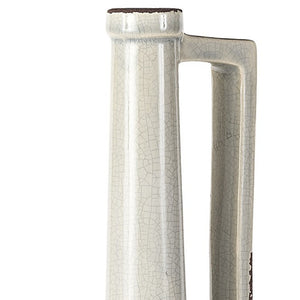 Homeroots 16" Gray And Off White Ceramic Tall Jug Vase  Ceramic 392196