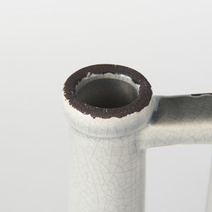 Homeroots 16" Gray And Off White Ceramic Tall Jug Vase  Ceramic 392196