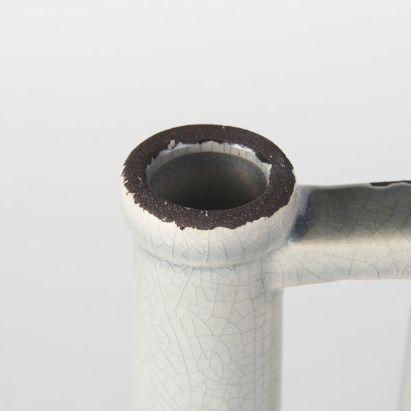 Homeroots 16" Gray And Off White Ceramic Tall Jug Vase  Ceramic 392196