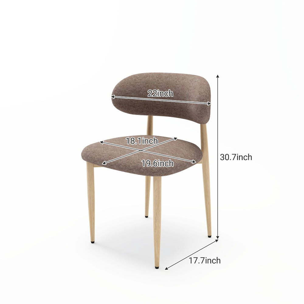 English Elm Dining Chair Set with Wood Grain Metal Frame Upholstered Seat Modern Farmhouse Kitchen Coffee W3316P449684