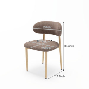 English Elm Dining Chair Set with Wood Grain Metal Frame Upholstered Seat Modern Farmhouse Kitchen Coffee W3316P449685