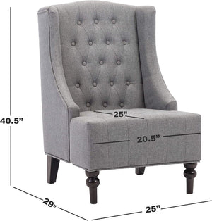 English Elm 1pc Wingback Accent Chair Diamond Tufted Polyester Upholstery Formal Living Room Seat B011P201978