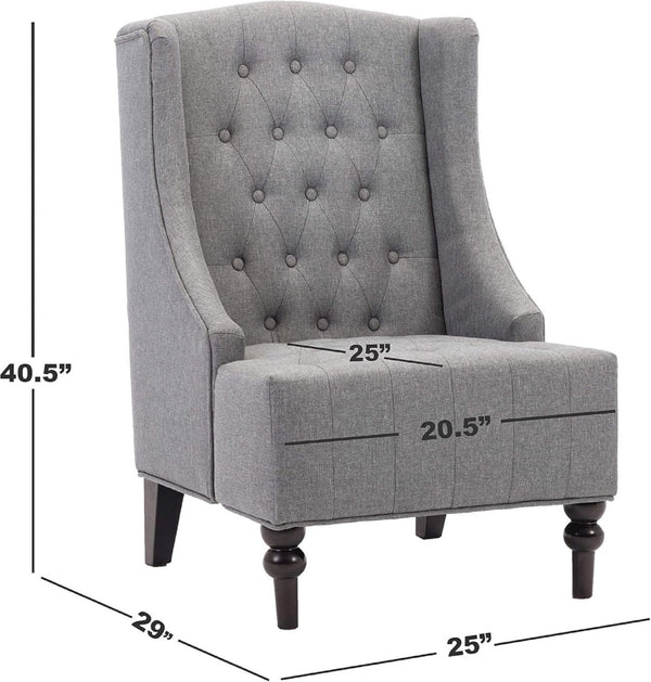 English Elm 1pc Wingback Accent Chair Diamond Tufted Polyester Upholstery Formal Living Room Seat B011P201978