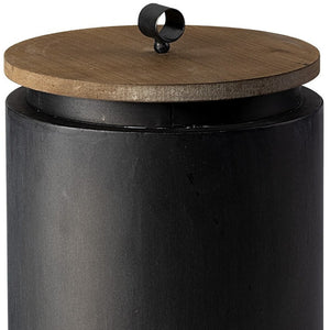 HomeRoots Set of Two Dark Gray Metal Canisters - Modern Decorative Accents for Home Decor & Gift Ideas 392200