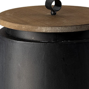 HomeRoots Set of Two Dark Gray Metal Canisters - Modern Decorative Accents for Home Decor & Gift Ideas 392200