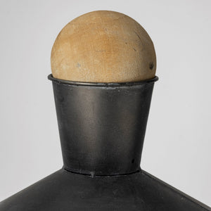 Homeroots Set Of Two Black And Brown Metal Cylindrical Urns  Metal,Wood 392210