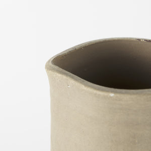 Homeroots 17" White And Natural Ceramic Decorative Jug Tabletop Sculpture  Ceramic 392218