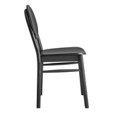 Octavio Side Chair in Black Stained Beech Wood Frame with Black Stained Plywood Seat and Back - Set of 2 39222-BLK EuroStyle