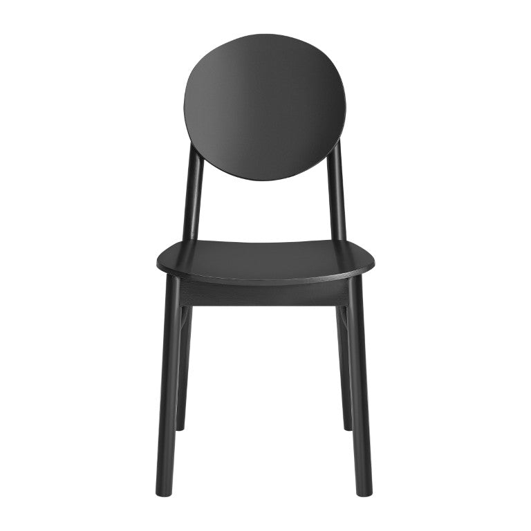 EuroStyle Octavio Bentwood Dining Side Chairs Solid Beech Sculptural Black Set of Two 39222-BLK