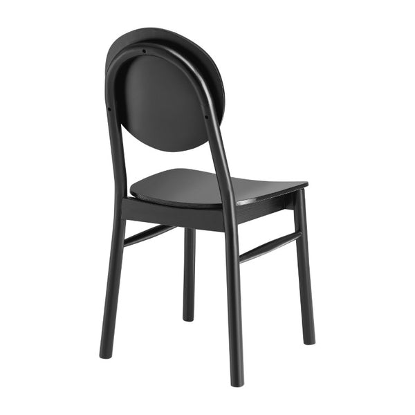 EuroStyle Octavio Bentwood Dining Side Chairs Solid Beech Sculptural Black Set of Two 39222-BLK