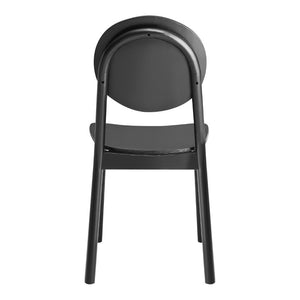 EuroStyle Octavio Bentwood Dining Side Chairs Solid Beech Sculptural Black Set of Two 39222-BLK