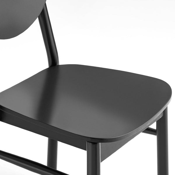 EuroStyle Octavio Bentwood Dining Side Chairs Solid Beech Sculptural Black Set of Two 39222-BLK