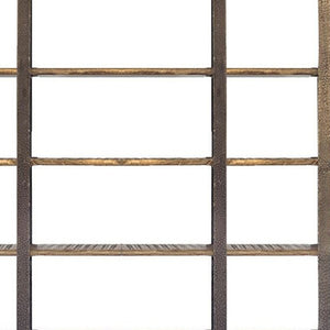 Homeroots 90" Brown Distressed Iron And Solid Wood Six Tier Bookcase   392220