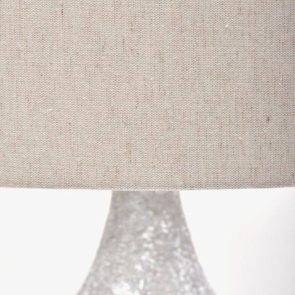 HomeRoots 31" Gray Lamp Base with Elegant Beige Shade – Timeless Design for Living Room & Bedroom Ambiance 392233
