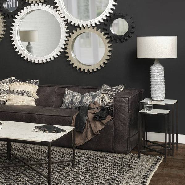HomeRoots 31" Gray Lamp Base with Elegant Beige Shade – Timeless Design for Living Room & Bedroom Ambiance 392233