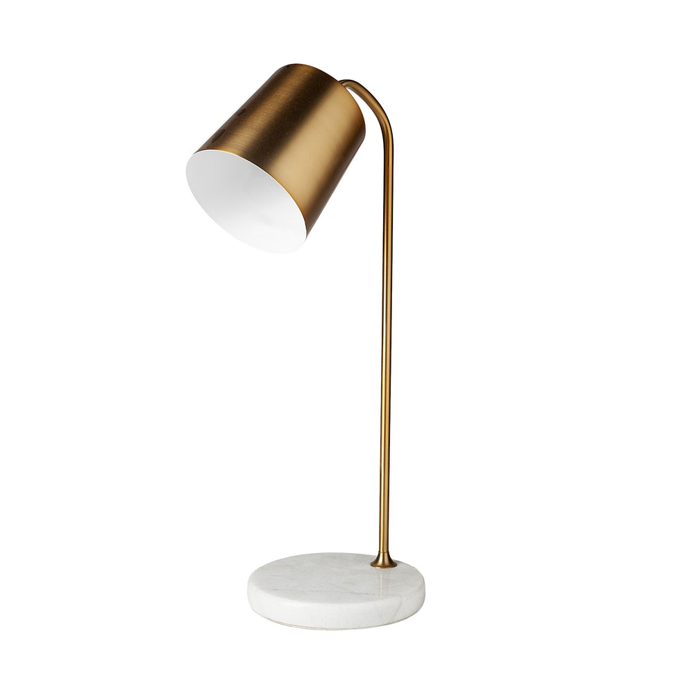 Homeroots 22" White Lamp Base Led With Bronze Shade   392235