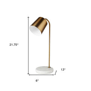 Homeroots 22" White Lamp Base Led With Bronze Shade   392235