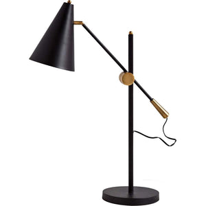 Homeroots 26" Black Metal Swing Arm With Black Cone Shade   392239