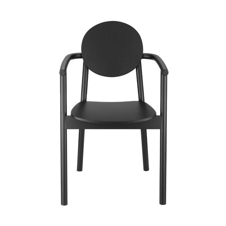 EuroStyle Octavio Bentwood Armchair Solid Beech Frame Architectural Black Finish Home Office 39224-BLK