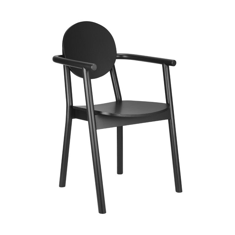 EuroStyle Octavio Bentwood Armchair Solid Beech Frame Architectural Black Finish Home Office 39224-BLK