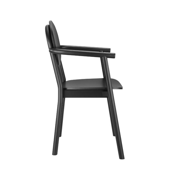 EuroStyle Octavio Bentwood Armchair Solid Beech Frame Architectural Black Finish Home Office 39224-BLK