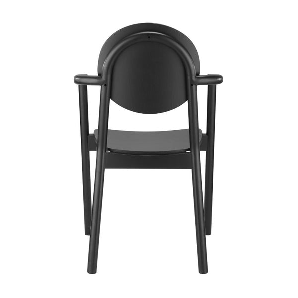 EuroStyle Octavio Bentwood Armchair Solid Beech Frame Architectural Black Finish Home Office 39224-BLK