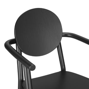 EuroStyle Octavio Bentwood Armchair Solid Beech Frame Architectural Black Finish Home Office 39224-BLK