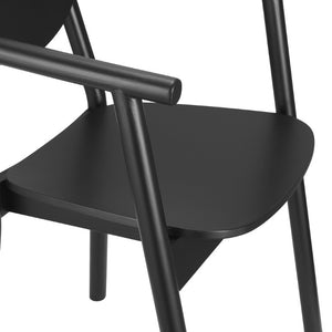 EuroStyle Octavio Bentwood Armchair Solid Beech Frame Architectural Black Finish Home Office 39224-BLK