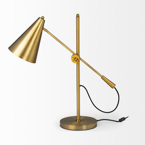 HomeRoots 26" Gold Lamp Base LED - Elegant Design with Adjustable Arm for Customizable Home Lighting Décor 392241