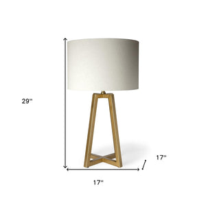 HomeRoots Metallic Gold Tone Geometric Table Lamp - Modern Sculptural Design with Adjustable 3-Way Lighting 392243