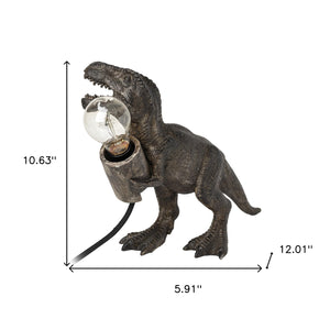 Homeroots 11" Brown Lamp Base Led With Clear Shade   392247