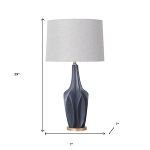 Homeroots Sculptural Slate Blue Table Lamp   392249