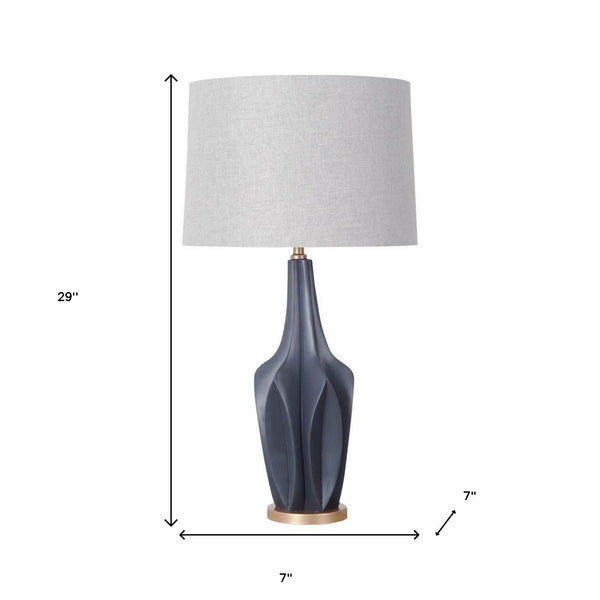 Homeroots Sculptural Slate Blue Table Lamp   392249