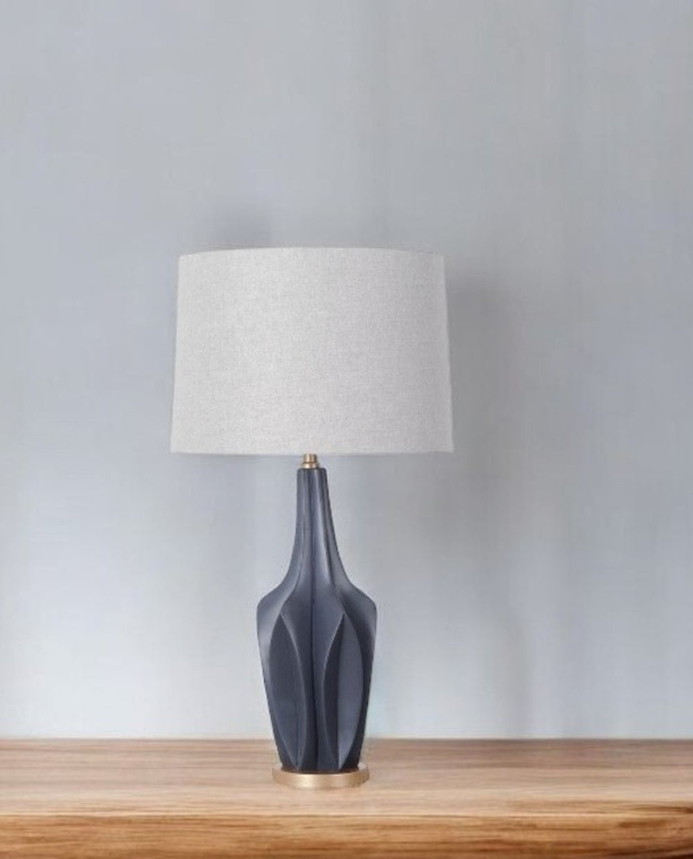 HomeRoots Sculptural Slate Blue Table Lamp – Modern Artful Design for Ambiance, Style, and Functionality 392249