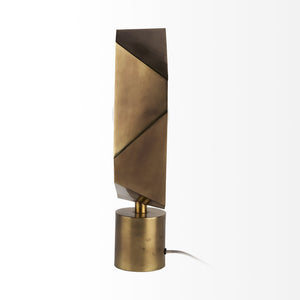HomeRoots Golden Geometric Halo Table Lamp - Modern Elegance for Any Room, Stylish Design & Ambient Lighting 392250