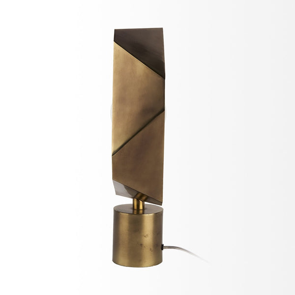 HomeRoots Golden Geometric Halo Table Lamp - Modern Elegance for Any Room, Stylish Design & Ambient Lighting 392250