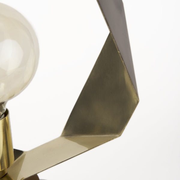 HomeRoots Golden Geometric Halo Table Lamp - Modern Elegance for Any Room, Stylish Design & Ambient Lighting 392250