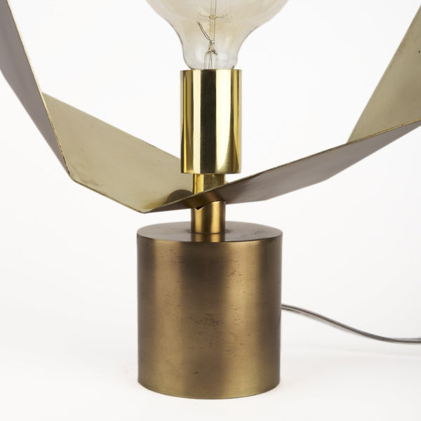 HomeRoots Golden Geometric Halo Table Lamp - Modern Elegance for Any Room, Stylish Design & Ambient Lighting 392250