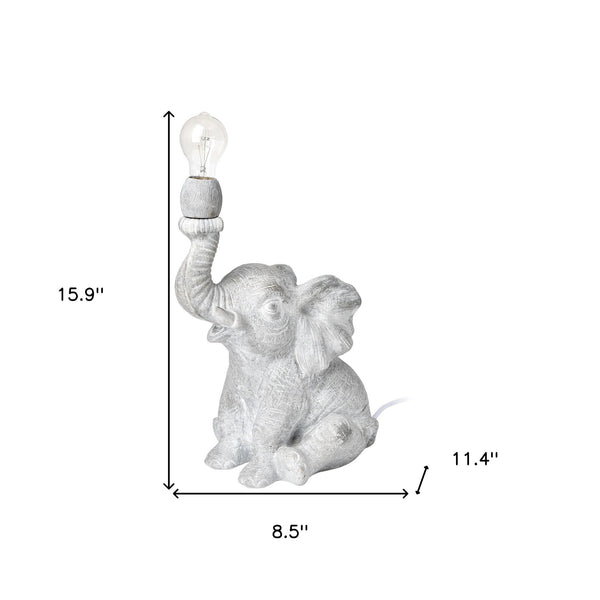 Homeroots 16" Gray Lamp Base Led   392251