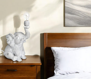 Homeroots 16" Gray Lamp Base Led   392251