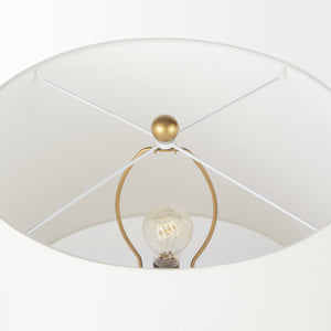 Homeroots 19" Brown Lamp Base Led With White Shade   392253