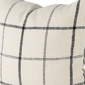 Homeroots 1" Beige And Black Linen Pillow Cover   392281