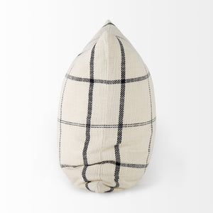 Homeroots 1" Beige And Black Linen Pillow Cover   392281